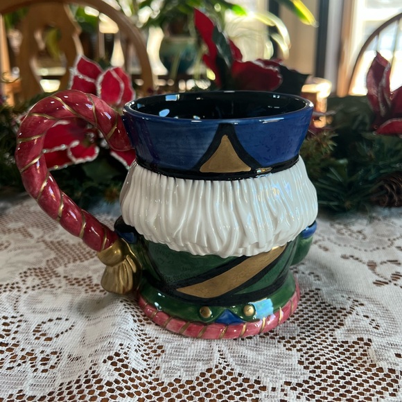 Vintage Fitz and Floyd Mug 1992 Christmas 3D Nutcracker Cup Hand Painted Large - Picture 3 of 9